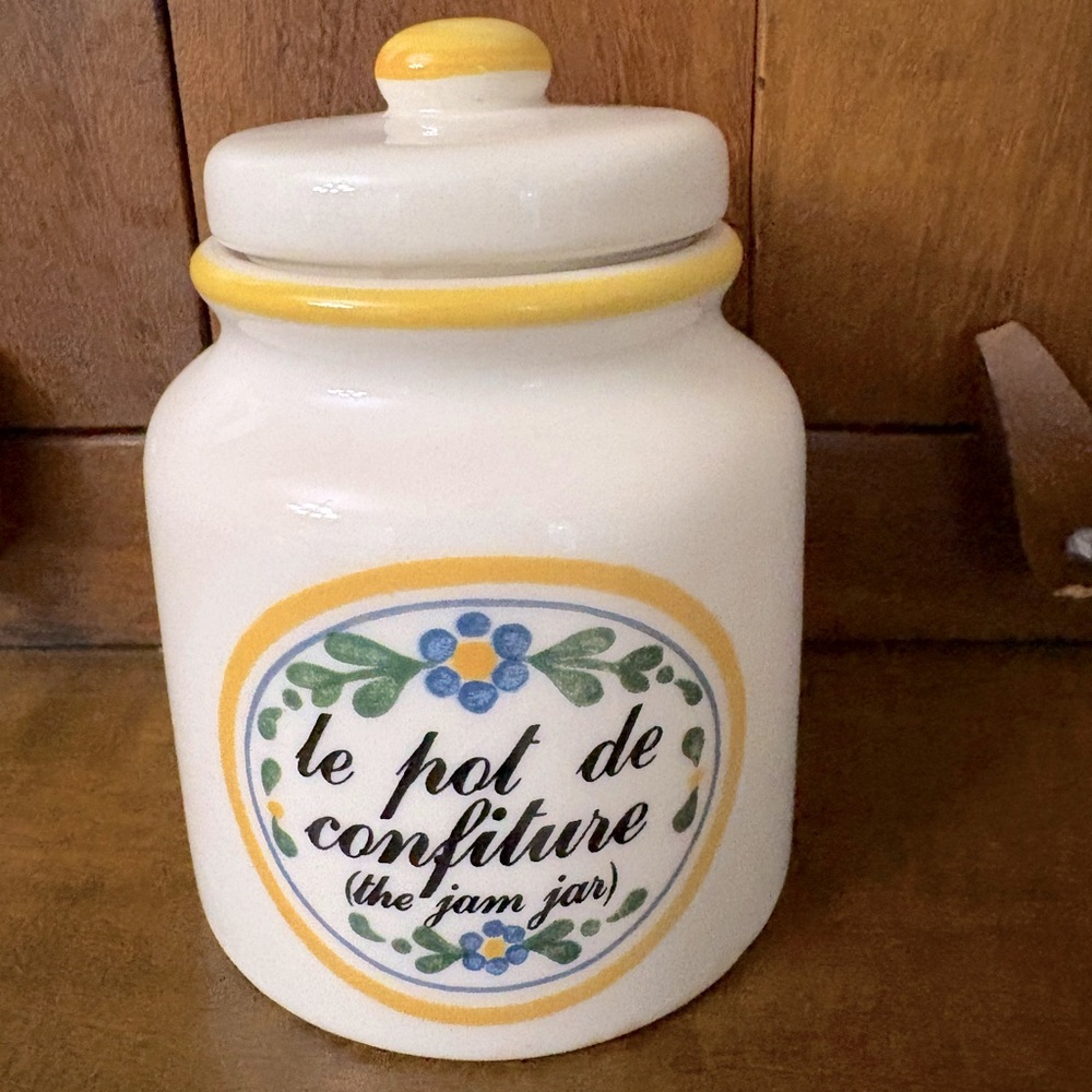 Marsten-Mandrajji “La Leçon de Français” Jam Pot w/ Yellow & Blue Accents